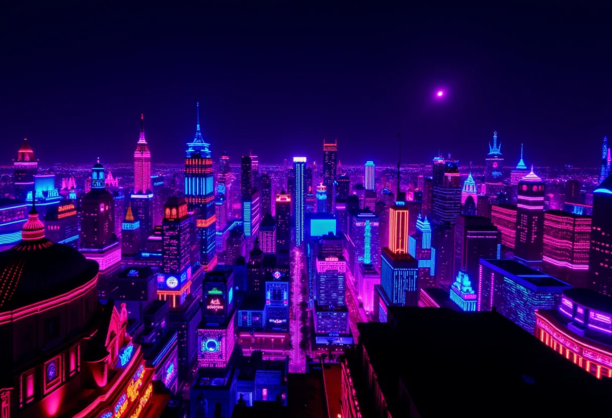 a neon BLKLGHT landscape photo